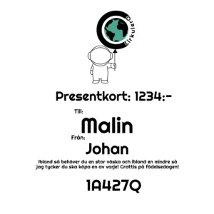 Presentkort E-post