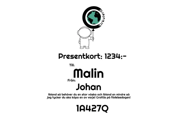 Presentkort papper